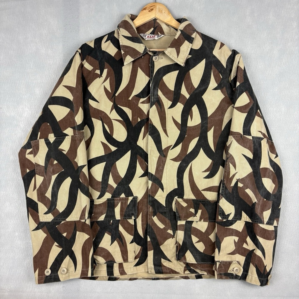 ASAT Camo Jacket Men’s Large Long Brown Black Game Hunting Trophy Coat Outdoors